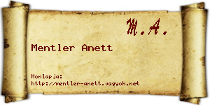 Mentler Anett névjegykártya